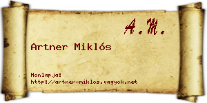 Artner Miklós névjegykártya
