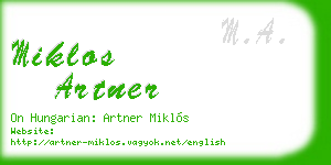 miklos artner business card